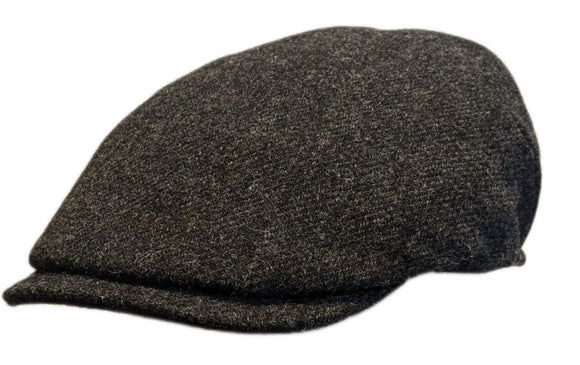Stanton Shetland Wool flat cap in Charcoal