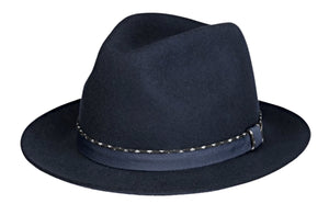 Stetson Player Wool Fedora hat in Navy