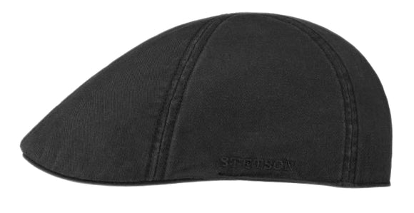 Stetson 'Texas' Cotton 6 panel ivy shape flat cap in Black