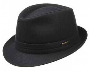 Stetson plush finish Virgin Wool blend Trilby hat in Black