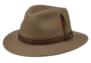 Stetson Traveller Wool felt casual Fedora hat in Camel