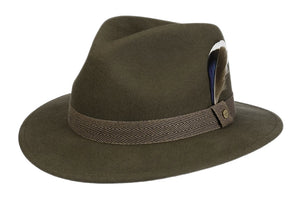 Stetson Traveller Wool felt casual Fedora hat in Olive