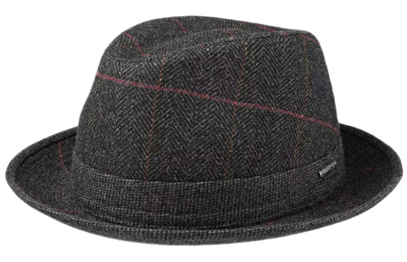 Stetson Wool Herringbone Tweed casual Trilby hat in Grey