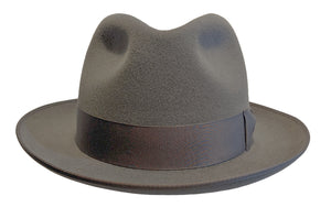Tonak Velour finish fur felt mid brimmed Mid Grey fedora hat