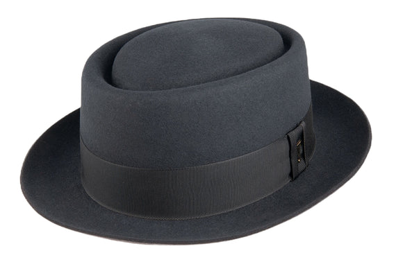 Tonak Fine Grade Rabbit fur Dark Grey Pork Pie hat