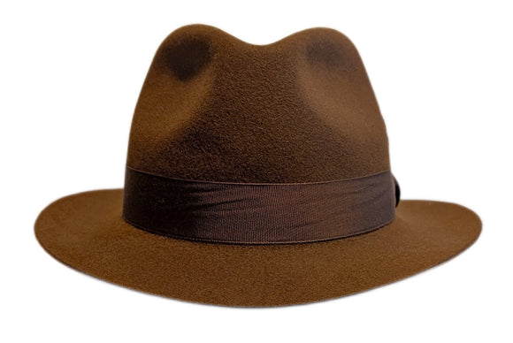Tonak fine grade fur felt Trilby style hat in Nutmeg