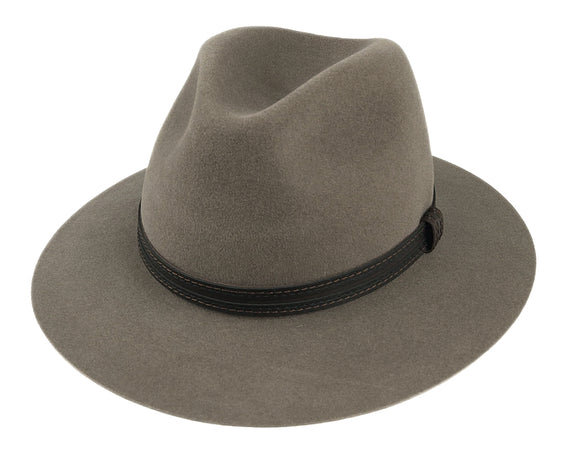Tonak Velour finish rabbit fur felt Fedora in Fawn
