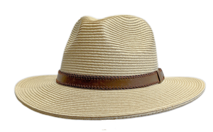 Avenel Paperbraid Natural Fedora with Leather band