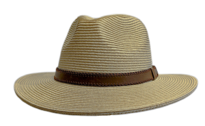 Avenel Paperbraid Tan Fedora with Leather band