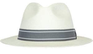 K. Dorfzaun Grade 3 Cuenca Fedora Panama in Cream with striped band