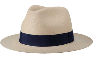 K. Dorfzaun hand woven Grade 4 Brisa Panama in Natural with Navy band