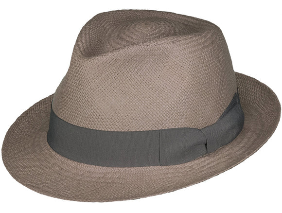 K. Dorfzaun Grade 3 Brisa Trilby style Panama in Taupe with Grey band