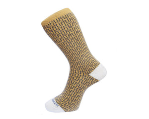 Fortis Green Men's Socks in Mustard Arrows