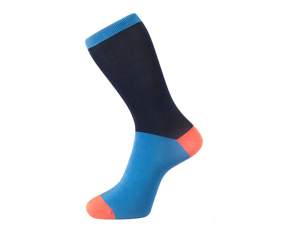 Fortis Green Block Colour Men's Socks in Navy Blue