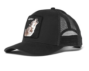 Goorin 'The lone Wolf' Trucker Style Baseball Cap in Black