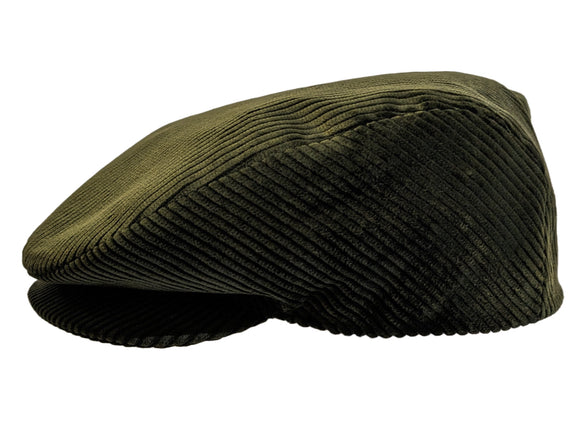 Grand Hatters house label Cotton Corduroy Dark Olive flat cap