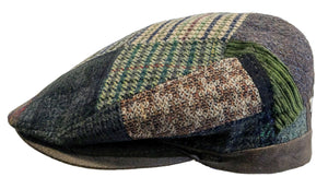 M Flechet Wool blend Patchwork Brown flat cap
