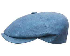 Stanton Italian Linen Denim Blue Baker Boy cap