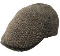 Stanton Tan Herringbone Wool blend flat cap