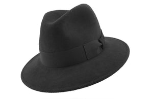 Stanton packable Italian wool Black fedora hat