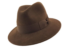 Stanton packable Italian wool Chocolate fedora hat