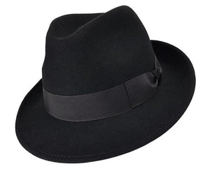 Stanton Premium Italian Made Foldable Wool Felt Trilby in Black