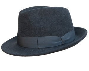 Stanton Premium Italian Made Foldable Wool Felt Trilby in Charcoal