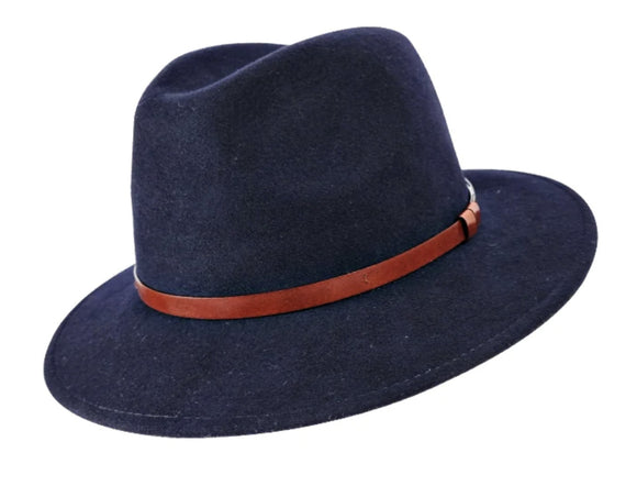 Stanton crushable casual Fedora Navy Blue hat