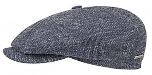 Stetson Hatteras Wool blend Jersey knit Blue Marl Baker boy cap