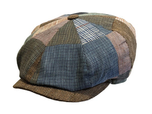 Stetson  Linen/Wool/Cotton Patchwork Baker boy cap