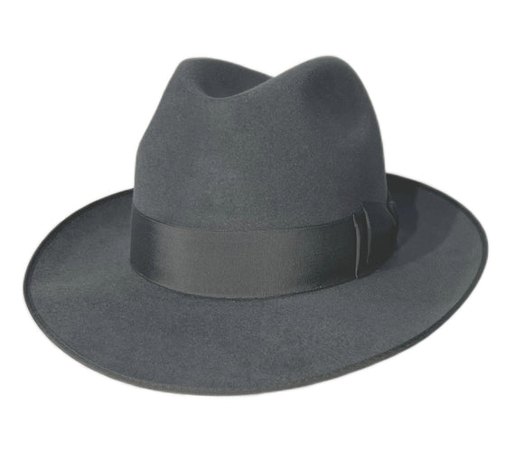 Tonak Velour finish Traditional Dark Grey fedora hat