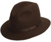 Tonak crushable fur felt Brown casual fedora hat