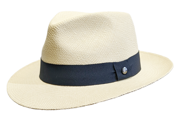 Vintimilla Grade 4 Natural Panama hat with Black band