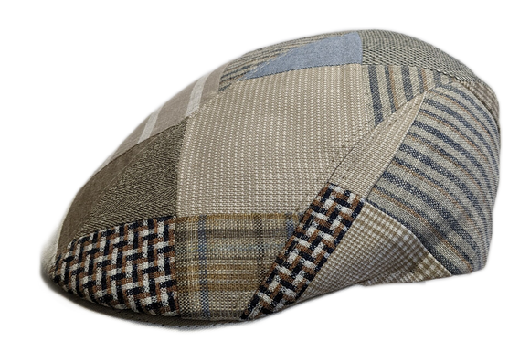 Magill Linen/Cotton blend Ivy shape Beige mix flat cap